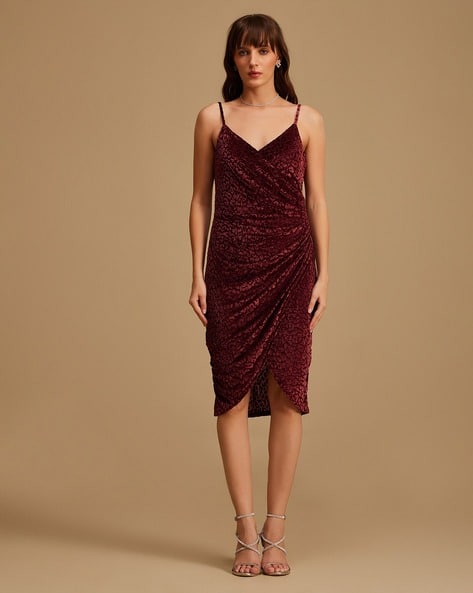 Buy Burgundy Dresses for Women by Kazo Online