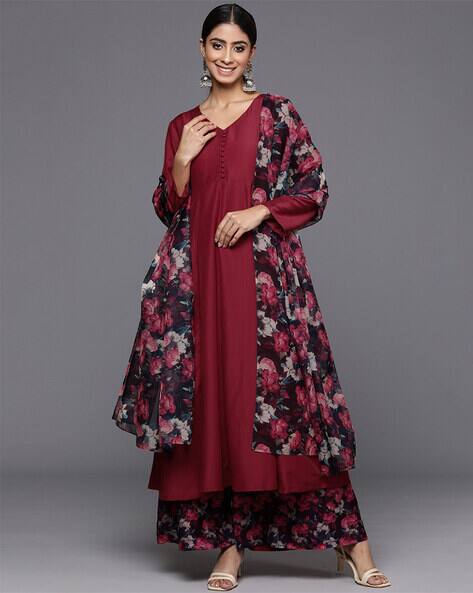 Varanga Women Flared Kurta with Pants & Dupatta