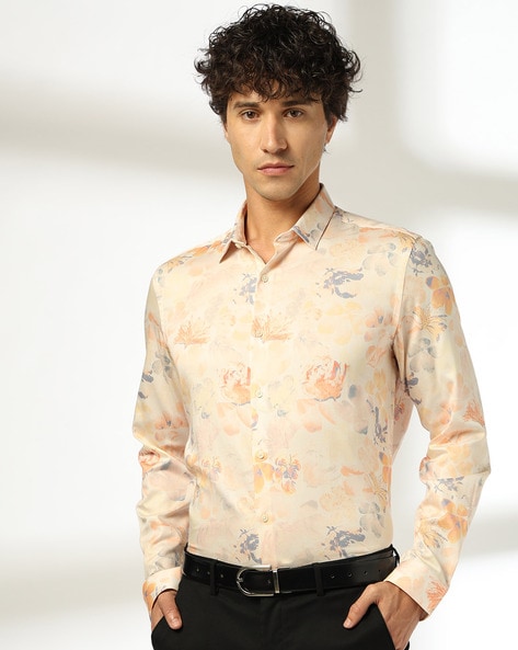 Men Floral Slim Fit Shirt