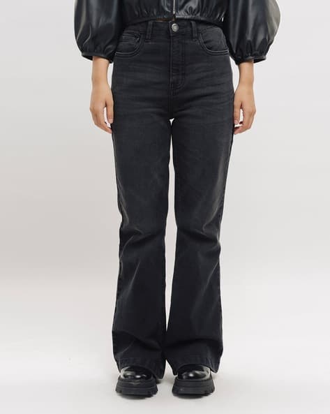 Freakins Black Bootcut Jeans Ripped Buy Black Jeans Jeggings For