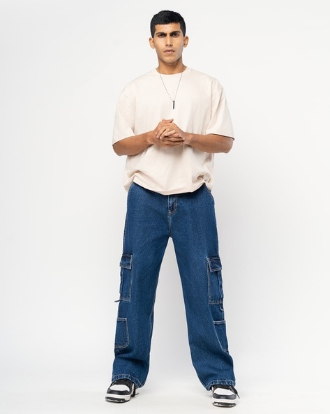 Men Solid Straight Fit Mid-Rise Jeans