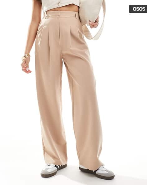 MISS SELFRIDGE Women Wide-Leg Pleated Trousers