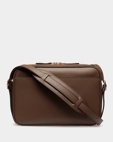 Buy Bally Beckett Camera Leather Crossbody Bag | Brown Color
