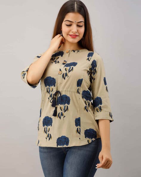 Buy Beige Shirts, Tops \u0026 Tunic for Women by Kimayra Online | Ajio.com