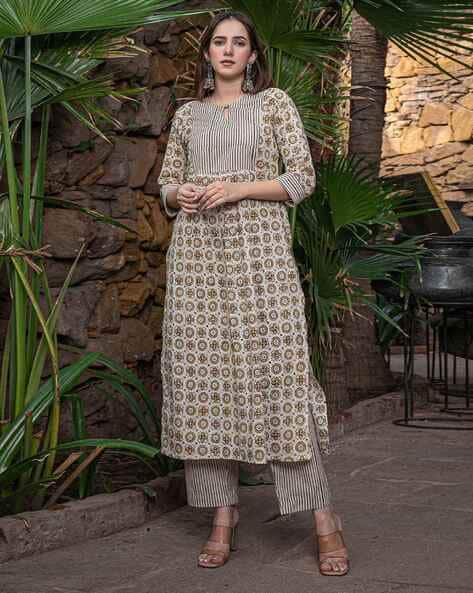 FABNEX Woemn Floral Print Straight Kurta & Pants Set