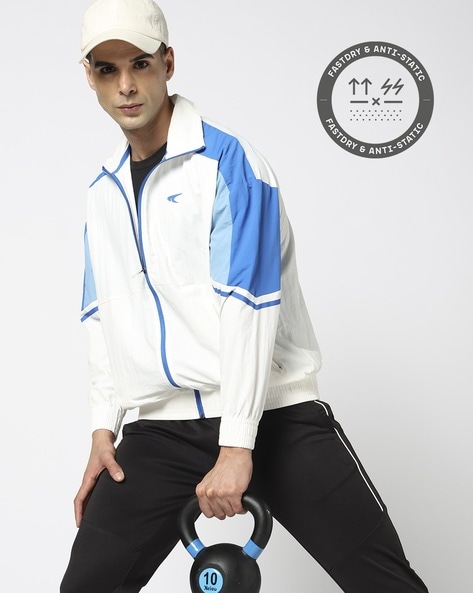 Men Colourblock Oversized Fit Tennis Jacket