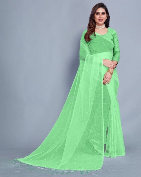 Samai Women Embellished Saree with Folded Hem