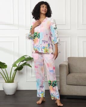 banno's swagger Women Printed Shirt & Pyjamas Set-picture-13