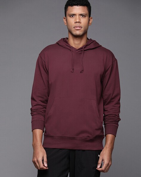 Maroon fleece hoodie sale