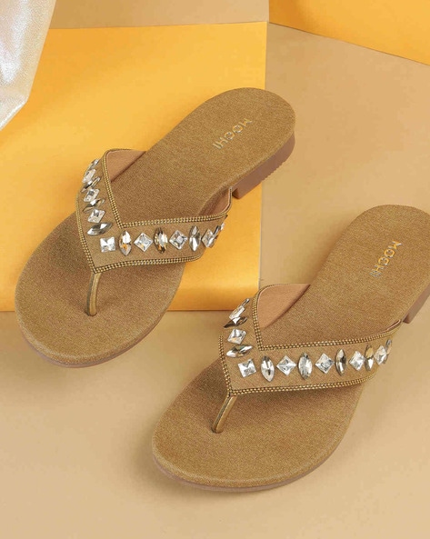 Mochi Women Embellished Thong-Strap Sandals