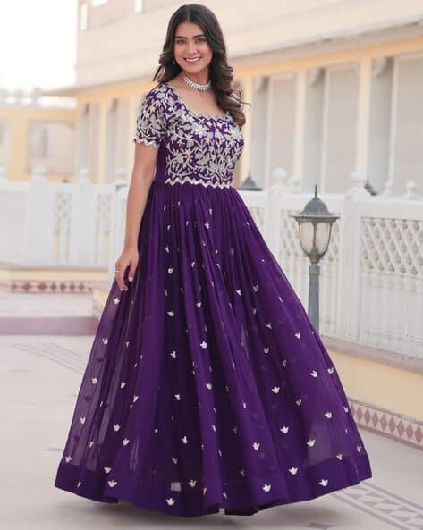Buy Purple Dresses Gowns for Women by Fashion Basket Online