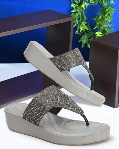 Women Embellished Slip-On Wedges