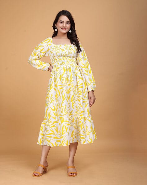 Buy Yellow Dresses Gowns for Women by SHIVADREAM Online