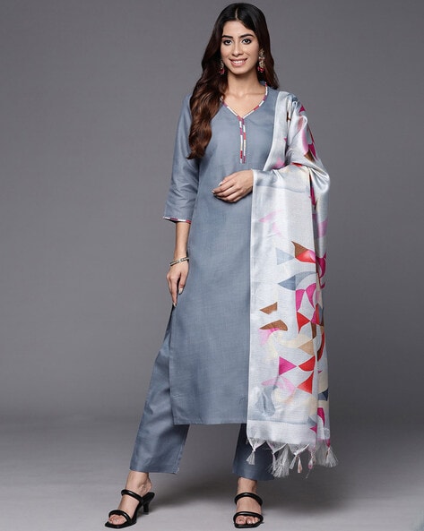 Varanga Woman Geometric Straight Kurta Set