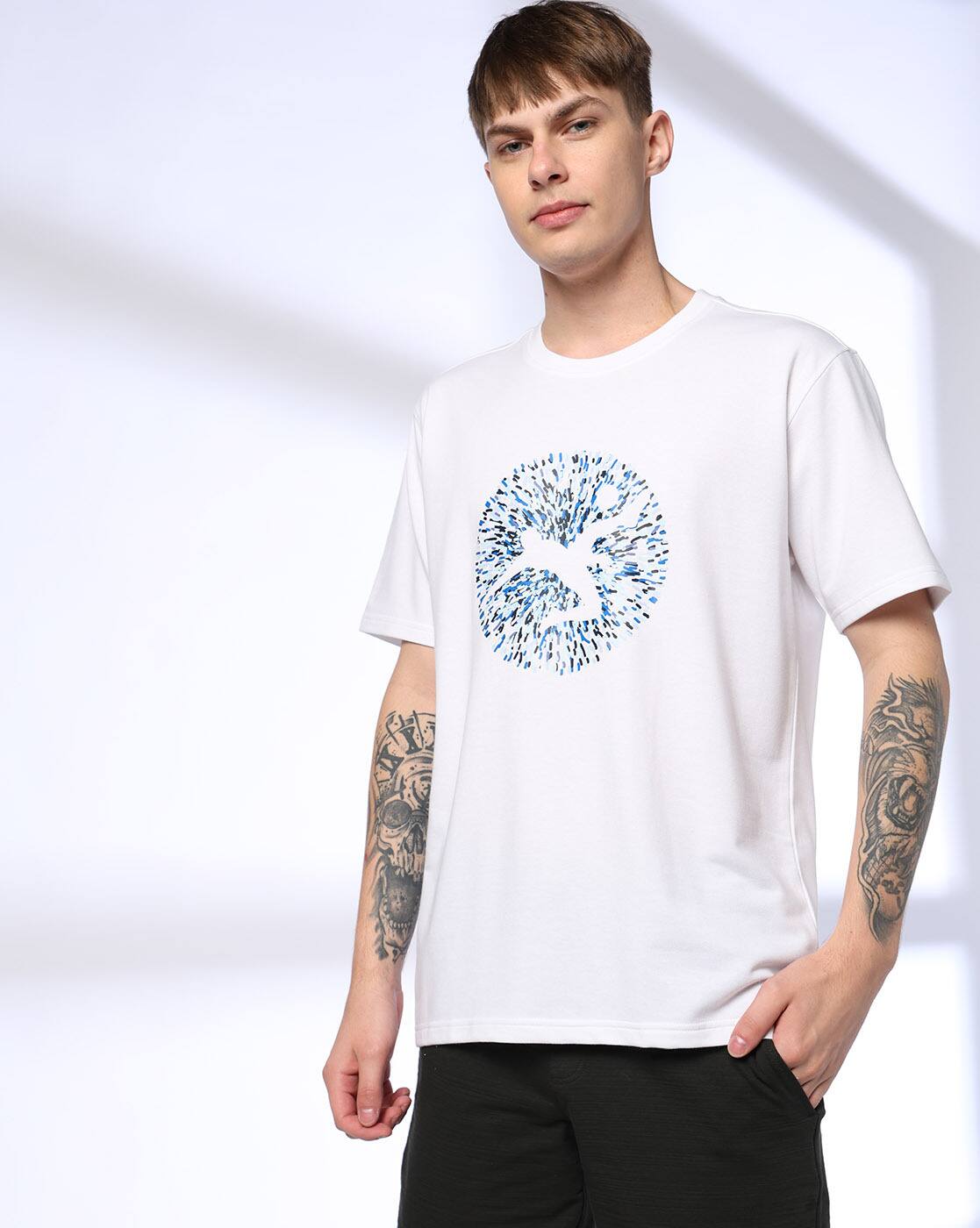 Buy White Tshirts for Men by TEAMSPIRIT FOR TRENDS SELECT Online