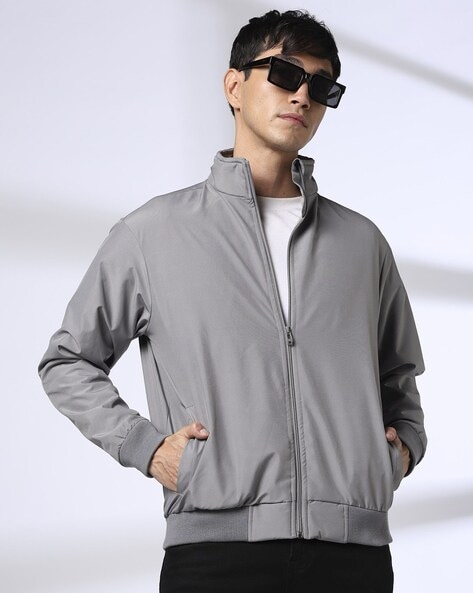 Men Regular Fit Bomber Jacket