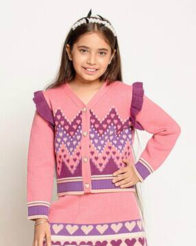 one friday Girls Abstract Sweater Dress-picture-11