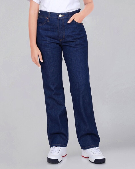 Wrangler Blue Washed Mid Rise Regular Jeans for women price in India on 3rd November 2024 PriceHunt