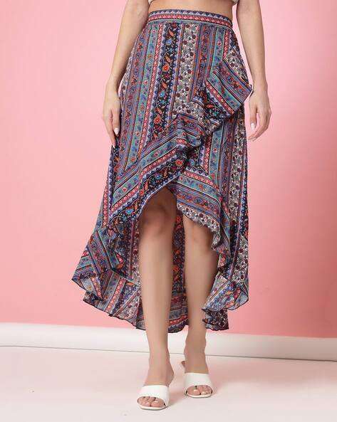 Woman Paisley Wrap Skirt