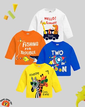 kuchipoo Pack Of 4 Boys Graphic Printed T-shirt-picture-1