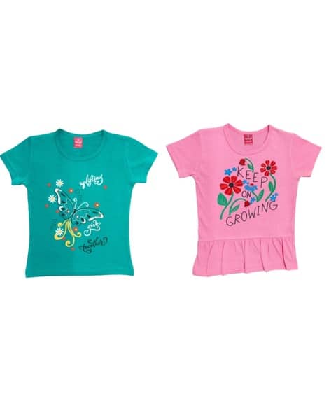 Pack of Girl Regular Fit Round-Neck T-Shirts