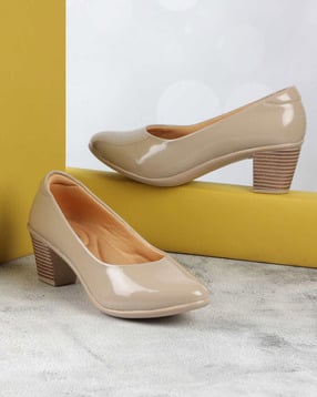 Women Round-Toe Slip-On Chunky Heeled Shoes-image-30