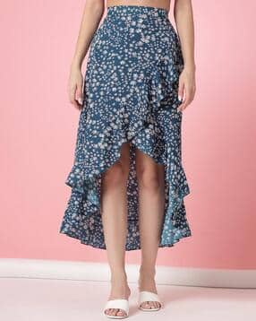 Woman Floral Wrap Skirt