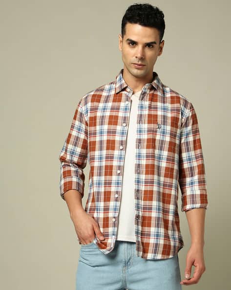 U.S. Polo Assn. Men Checked Tailored Fit Shirt
