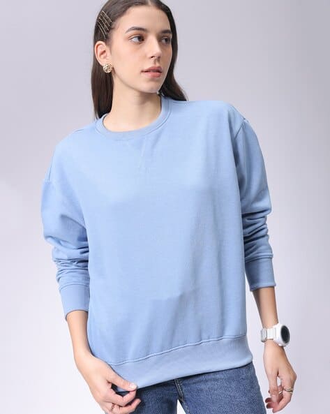 Women Boxy Fit Crew-Neck Sweatshirt