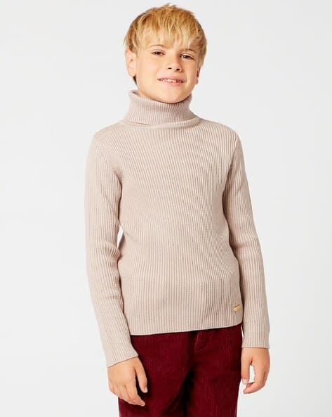 Ajio Boys Pullover Sweaters Boys Striped Round-Neck Sweater