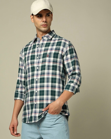 Men Checked Tailored Fit Shirt