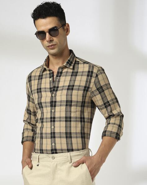 Men Checked Slim Fit Shirt