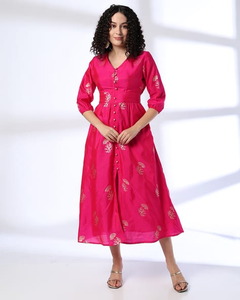 Women Printed Fit Flare Dress