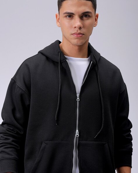 Men Relaxed Fit Hoodie with Split-Kangaroo Pockets