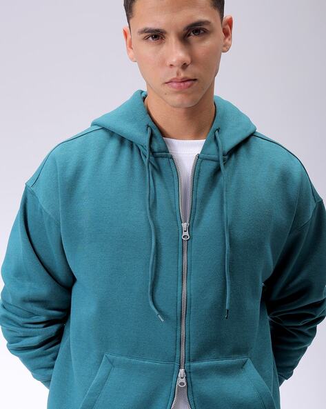 Men Relaxed Fit Hoodie with Split-Kangaroo Pockets