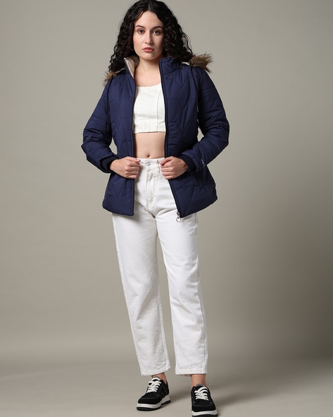 Women Quilted Zip-Front Jacket