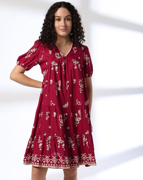 Women Floral Print A-Line Dress