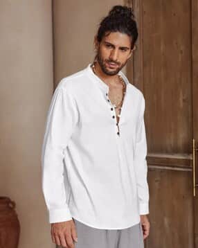 finivo Men Regular Fit Short Kurta with Full Sleeves-picture-27