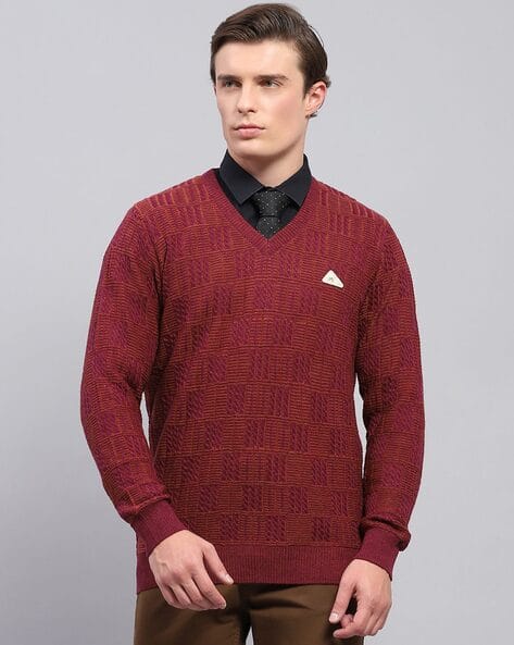 Buy Maroon Sweaters Cardigans for Men by Monte Carlo Online