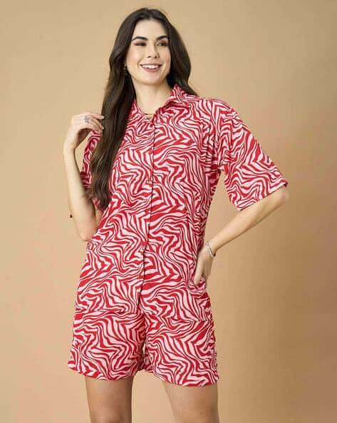 Price History of MURCIA Women Animal Print Shirt Shorts Co-Ord