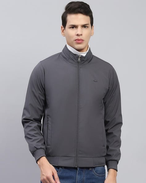 Men Regular Fit Zip-Front Reversible Puffer Jacket