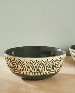 Green Ceramic Serving Bowl Large