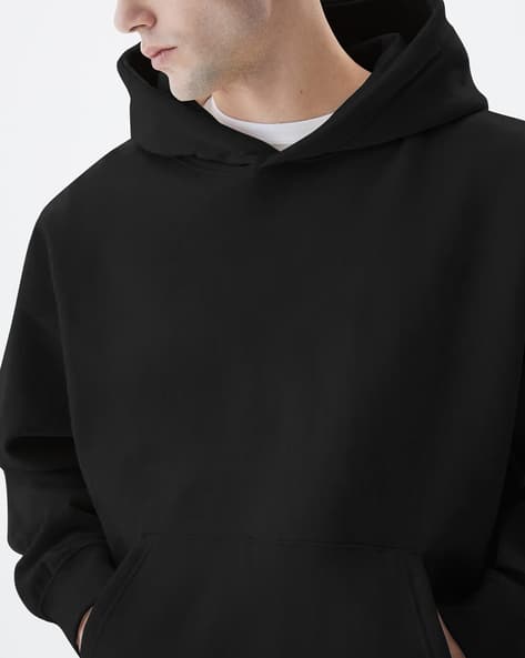 Pullover Hoodie Blank Black Hoodie With No Strings No String