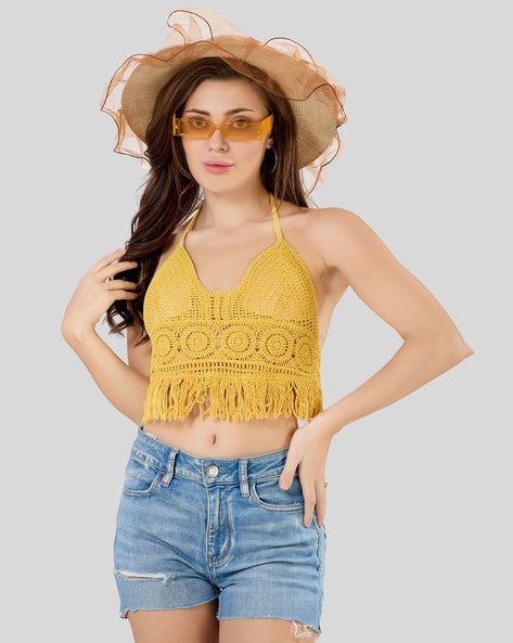 Buy Yellow Tops for Women by FABME Online