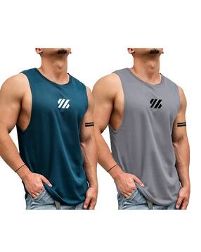 jump cuts Men Pack of 2 Sleeveless Vests-picture-51
