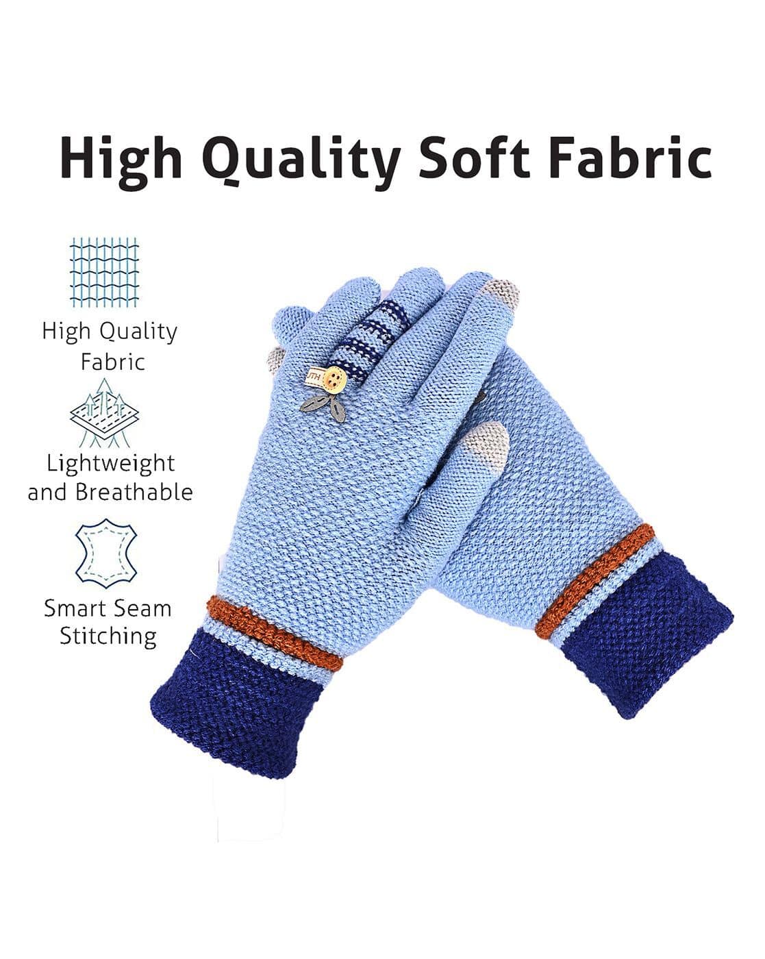 Buy Loom Legacy Women Knitted Winter Gloves Online | Ajio.com