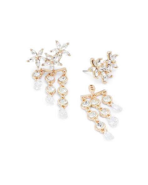 ALDO Women Gold-Plated Stone-Studded Drop Earrings