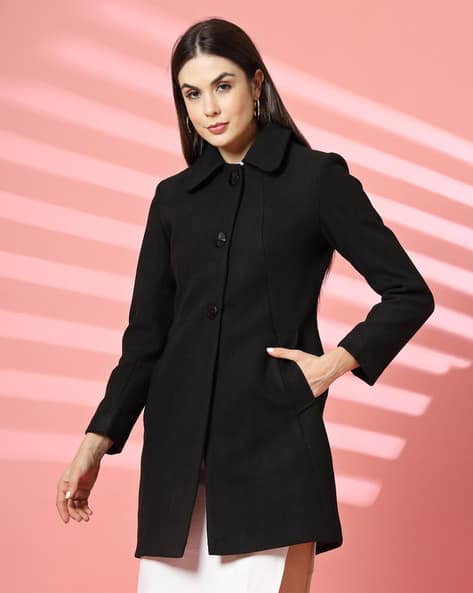 Women Regular Fit Trench Coat with Insert Pockets