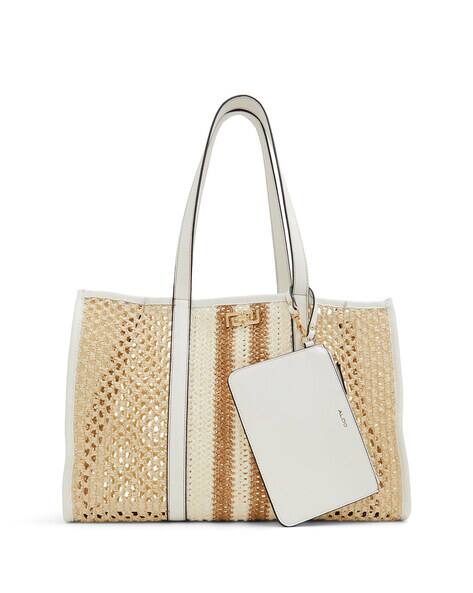 ALDO Women Crochet Tote Bag with Pouch