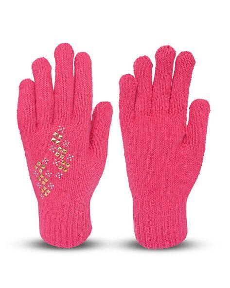 Buy Magenta Gloves Masks for Women by Loom Legacy Online